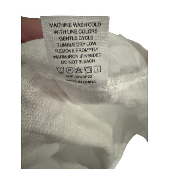 Quince 100% Linen White Sleeveless Top – Size L - Picture 5 of 6